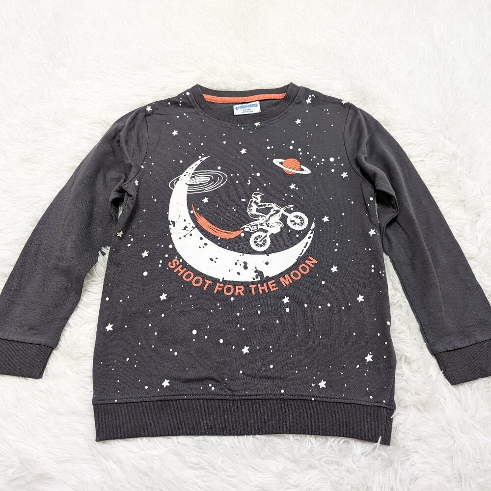 Pebbles Unisex Crew neck Fleece Lined Gray Long Sleeve Sweatshirt for 8Y NWOT